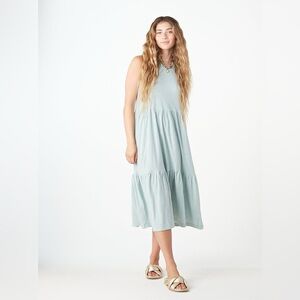Nation Ltd Melissa Tiered Tank Dress Capri Green